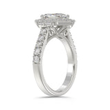 14K WHITE GOLD 2 1/4CT ROUND/BAGUETTE/HEXAGON DIAMOND LADIES RING