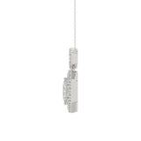 14K WHITE GOLD 1 1/2CT ROUND/HEZAGON DIAMOND STEP CUT DIAMOND LADIES PENDANT