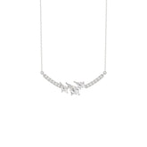14K WHITE GOLD 3/4CT ROUND/KITE STEP CUT DIAMOND LADIES NECKLACE