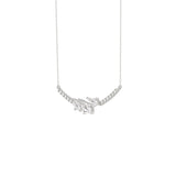 14K WHITE GOLD 3/4CT ROUND/KITE STEP CUT DIAMOND LADIES NECKLACE