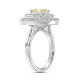 14K WHITE GOLD 2 1/2CT ROUND/YELLOW PEAR DIAMOND LADIES RING