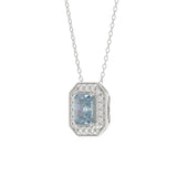 14K WHITE GOLD 1 1/4CT ROUND/BLUE RADIANT DIAMOND LADIES PENDANT WITH CHAIN (BLUE RADIANT DIAMOND 1.00CT)