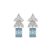 14K WHITE GOLD 3.00CT PEAR/MARQUISE/BLUE RADIANT DIAMOND LADIES EARRINGS