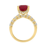 14K YELLOW GOLD 7.00CT ROUND/RUBY EMERALD DIAMOND LADIES RING (CENTER STONE RUBY EMERALD DIAMOND 6CT)