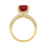 14K YELLOW GOLD 7.00CT ROUND/RUBY EMERALD DIAMOND LADIES RING (CENTER STONE RUBY EMERALD DIAMOND 6CT)