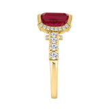 14K YELLOW GOLD 7.00CT ROUND/RUBY EMERALD DIAMOND LADIES RING (CENTER STONE RUBY EMERALD DIAMOND 6CT)