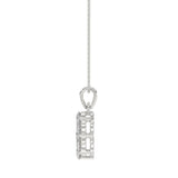 14K WHITE GOLD 3/4CT ROUND DIAMOND LADIES FLOWER PENDANT WITH CHAIN