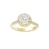 14K YELLOW GOLD 2 1/2CT ROUND DIAMOND LADIES RING (CENTER STONE ROUND DIAMOND 2CT)