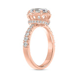 14K ROSE GOLD 2 1/2CT ROUND/OVAL DIAMOND LADIES RING (CENTER STONE OVAL DIAMOND 2CT)