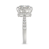 14K WHITE GOLD 2 1/2CT ROUND/OVAL DIAMOND LADIES RING (CENTER STONE OVAL DIAMOND 2CT)