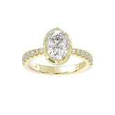 14K YELLOW GOLD 2 1/2CT ROUND/OVAL DIAMOND LADIES RING (CENTER STONE OVAL DIAMOND 2CT)