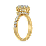 14K YELLOW GOLD 2 1/2CT ROUND/OVAL DIAMOND LADIES RING (CENTER STONE OVAL DIAMOND 2CT)