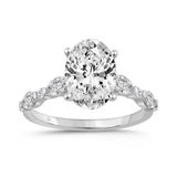 14K WHITE GOLD 4.00CT ROUND/OVAL/MARQUISE DIAMOND LADIES RING (CENTER STONE OVAL DIAMOND 3 1/2CT)