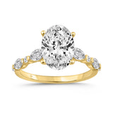 14K YELLOW GOLD 4.00CT ROUND/OVAL/MARQUISE DIAMOND LADIES RING