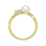 14K YELLOW GOLD 3/4CT ROUND/MARQUISE/PEARL/PEAR DIAMOND LADIES RING