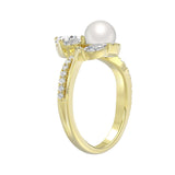 14K YELLOW GOLD 3/4CT ROUND/MARQUISE/PEARL/PEAR DIAMOND LADIES RING