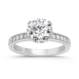 14K WHITE GOLD 2 1/4CT ROUND DIAMOND LADIES RING (CENTER STONE ROUND DIAMOND 2CT)