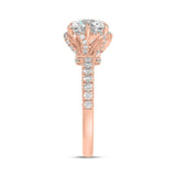 14K ROSE GOLD 2 1/2CT ROUND DIAMOND LADIES RING (CENTER STONE ROUND DIAMOND 2CT)