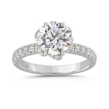 14K WHITE GOLD 2 1/2CT ROUND DIAMOND LADIES RING (CENTER STONE ROUND DIAMOND 2CT)
