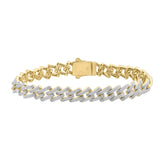 14K YELLOW GOLD 2.00CT ROUND DIAMOND MEN'S BRACELET