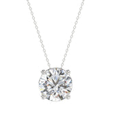 14K WHITE GOLD 4.00CT OVAL DIAMOND SOLITAIRE LADIES PENDANT WITH CHAIN