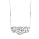 14K WHITE GOLD 2.00CT ROUND DIAMOND LADIES PENDANT WITH CHAIN