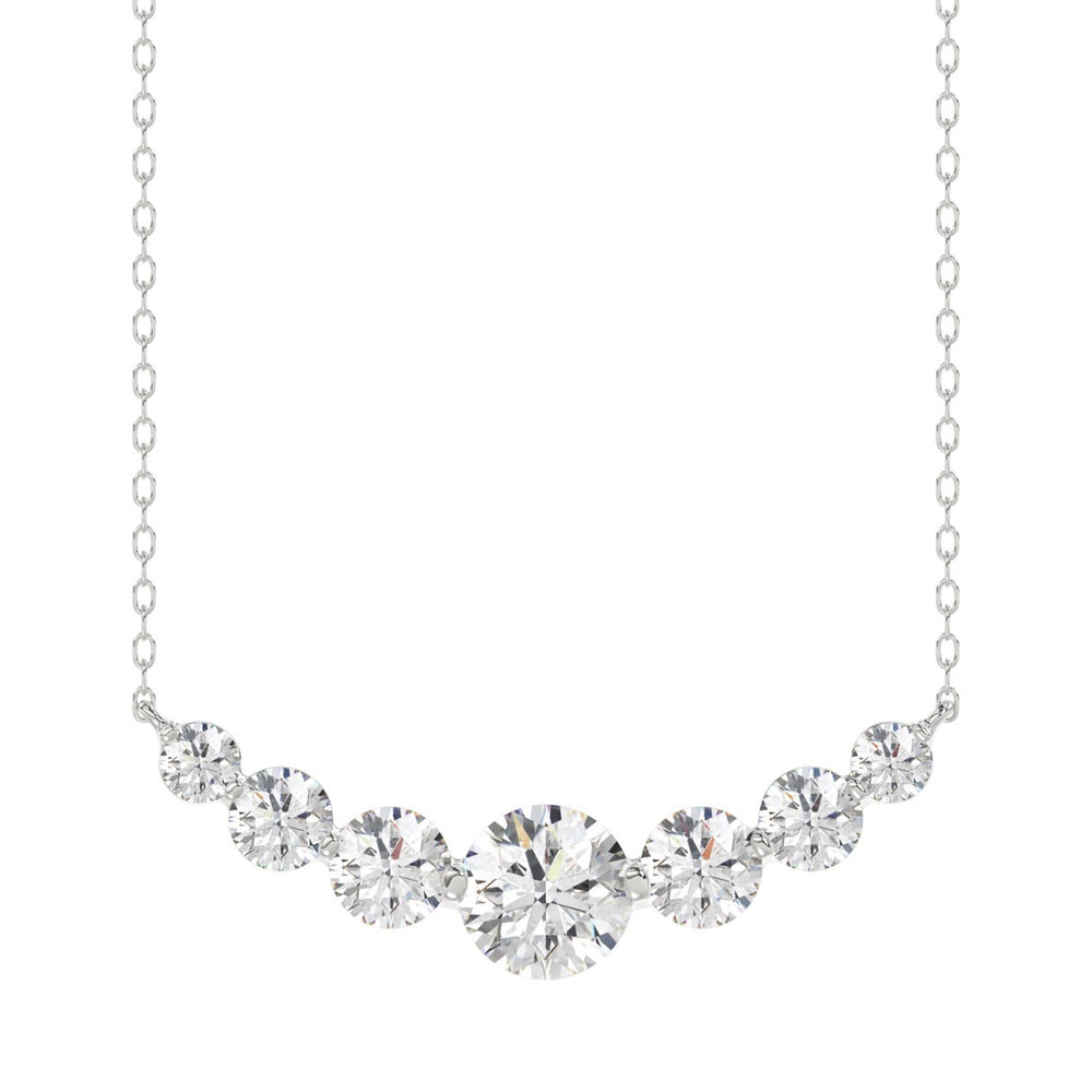 14K WHITE GOLD 1 3/4CT ROUND DIAMOND LADIES NECKLACE