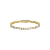 14K YELLOW GOLD 5.00CT ROUND DIAMOND MEN'S TENNIS BRACELET