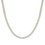 14K YELLOW GOLD 12.00CT ROUND DIAMOND MEN'S NECKLACE