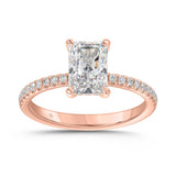 14K ROSE GOLD 1 3/4CT ROUND/RADIANT DIAMOND LADIES RING (CENTER STONE RADIANT DIAMOND 1 1/2CT)