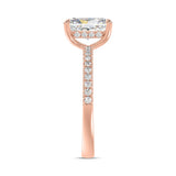 14K ROSE GOLD 1 3/4CT ROUND/RADIANT DIAMOND LADIES RING (CENTER STONE RADIANT DIAMOND 1 1/2CT)