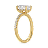 14K YELLOW GOLD 1 3/4CT ROUND/RADIANT DIAMOND LADIES RING (CENTER STONE RADIANT DIAMOND 1 1/2CT)