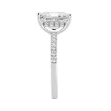 14K WHITE GOLD 3 1/2CT ROUND/RADIANT DIAMOND LADIES RING (CENTER STONE RADIANT DIAMOND 3CT)