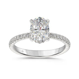 14K WHITE GOLD 1 3/4CT ROUND/OVAL DIAMOND LADIES RING (CENTER STONE OVAL DIAMOND 1 1/2CT)