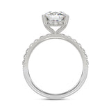 14K WHITE GOLD 3 1/2CT ROUND/CUSHION DIAMOND LADIES RING (CENTER STONE CUSHION DIAMOND 3CT)