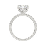 14K WHITE GOLD 3 1/2CT ROUND/PEAR DIAMOND LADIES RING (CENTER STONE PEAR DIAMOND 3CT)
