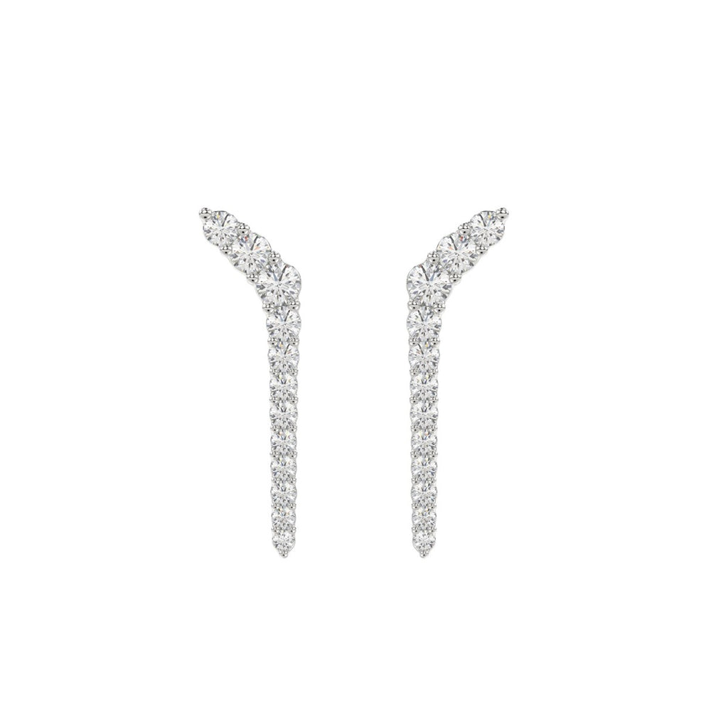 14K WHITE GOLD 1/2CT ROUND DIAMOND LADIES EARRINGS