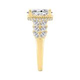 14K YELLOW GOLD 4.00CT ROUND/OVAL/MARQUISE DIAMOND LADIES RING (CENTER STONE OVAL DIAMOND 3CT)