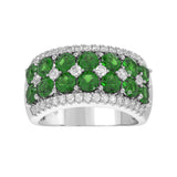 14K WHITE GOLD 4.00CT ROUND DIAMOND LADIES RING (CENTER STONE ROUND EMERALD DIAMOND 3 1/2CT)
