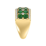 14K YELLOW GOLD 4.00CT ROUND DIAMOND LADIES RING (ROUND EMERALD DIAMOND 3 1/2CT)