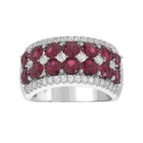 14K WHITE GOLD 4.00CT ROUND DIAMOND LADIES RING (CENTER STONE ROUND RUBY DIAMOND 3 1/2CT)
