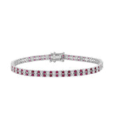 14K WHITE GOLD 5 3/4CT ROUND/RUBY ROUND DIAMOND LADIES BRACELET (RUBY ROUND DIAMOND 2 3/4CT)