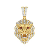 10K YELLOW GOLD 1/2CT ROUND/RUBY DIAMOND MEN'S CHARM PENDANT