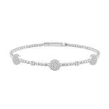 14K WHITE GOLD 5/8CT ROUND DIAMOND LADIES BANGLE