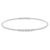 9K WHITE GOLD 1/4CT ROUND DIAMOND LADIES BANGLE