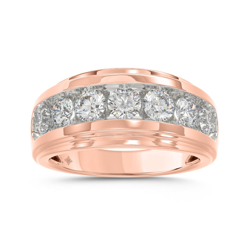 14K ROSE GOLD 2.00CT ROUND DIAMOND MEN'S BAND