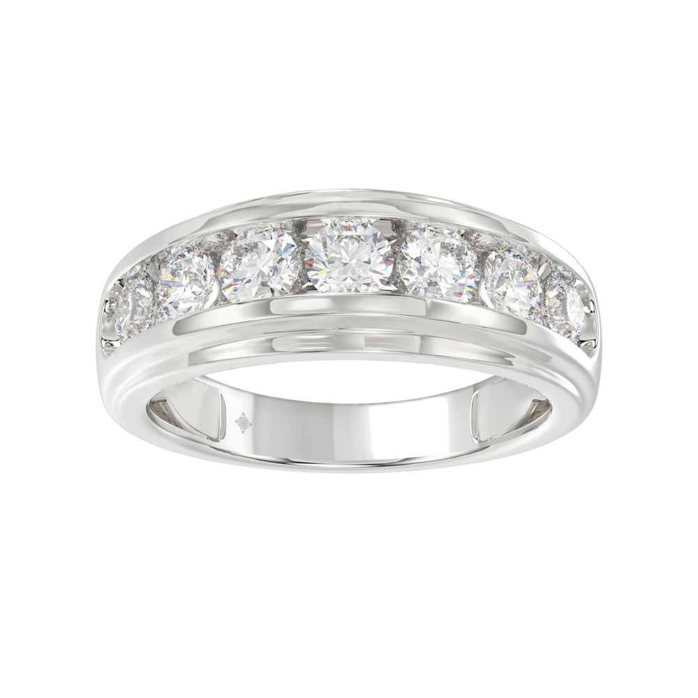 14K WHITE GOLD 2.00CT ROUND DIAMOND MEN'S RING