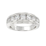 14K WHITE GOLD 2.00CT ROUND DIAMOND MEN'S RING