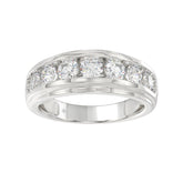 14K WHITE GOLD 2.00CT ROUND DIAMOND MEN'S RING