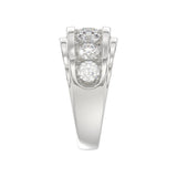 14K WHITE GOLD 3.00CT ROUND DIAMOND MEN'S BAND